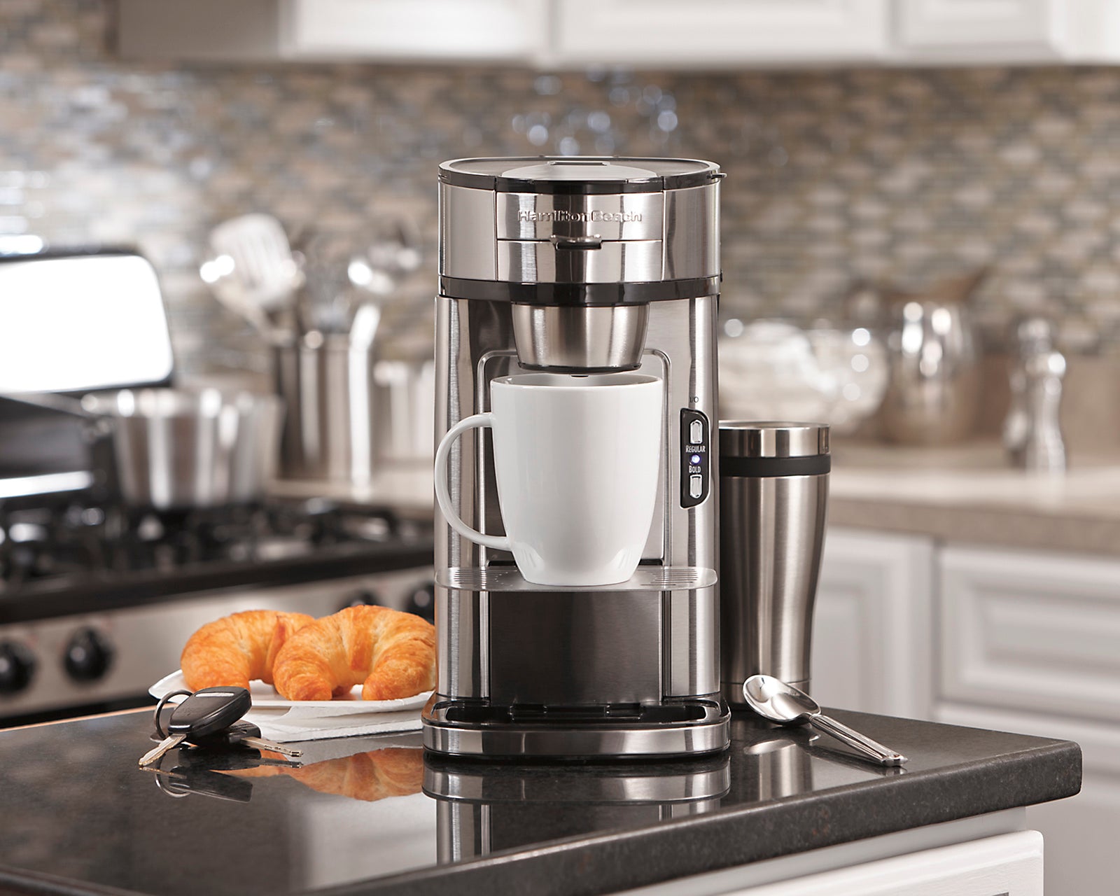 Hamilton Beach Brands Inc. 49981 The Scoop&a;#8482; Single-Serve Coffeemaker - Stainless Steel