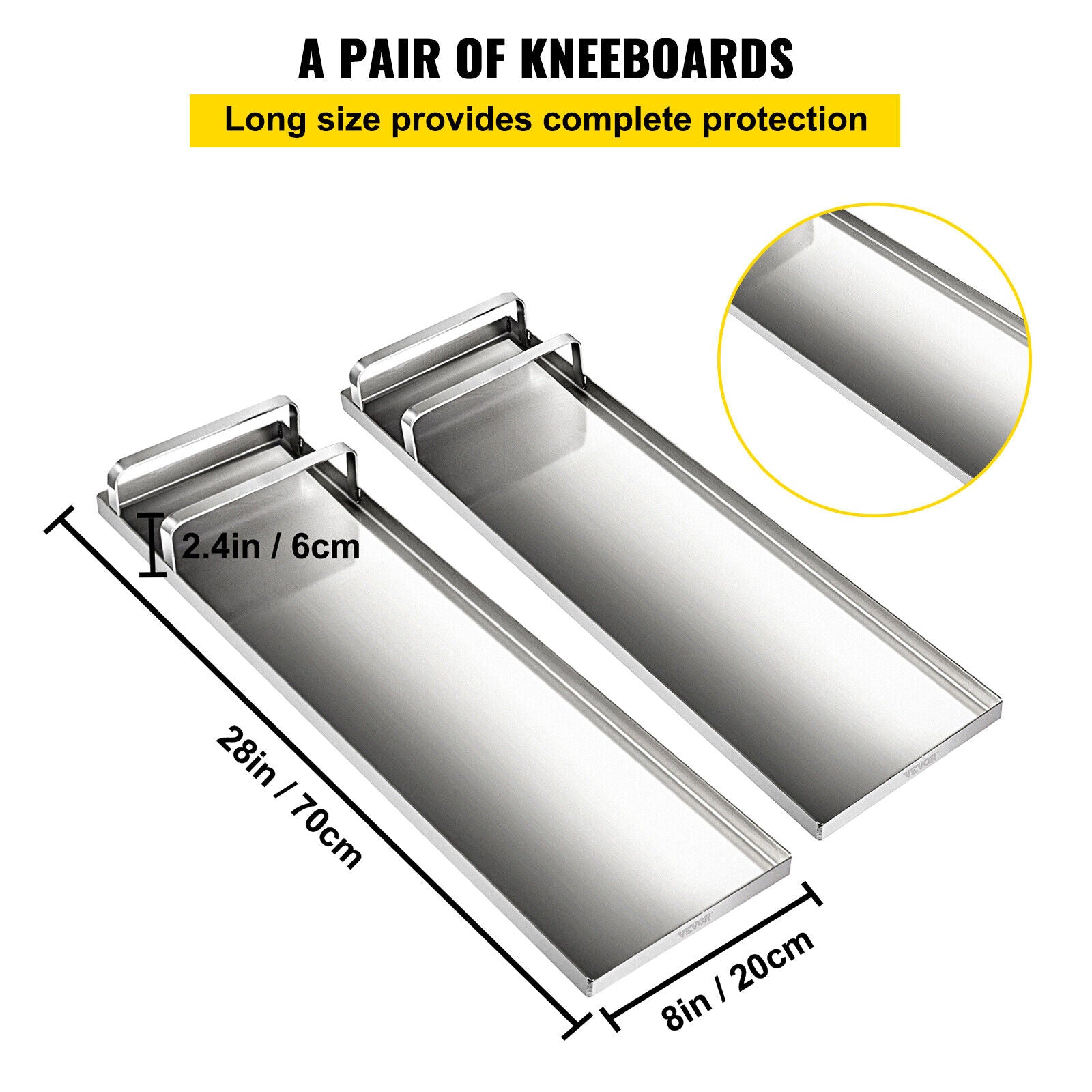 thinkstar Concrete Knee Boards Stainless Knee Sliders 28
