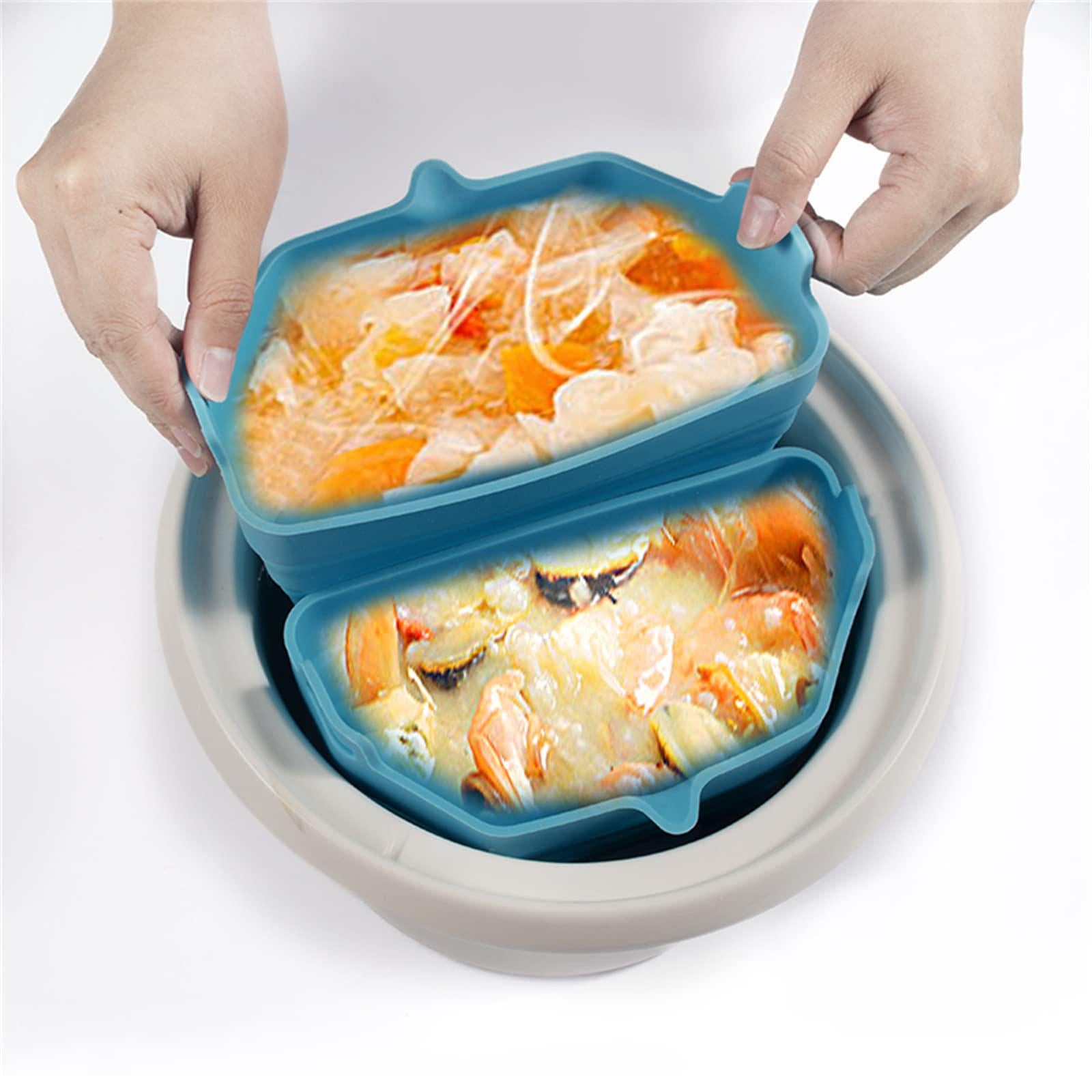 fivean slow cooker liners 2 in 1 silicone slow cooker divider for 6 quarts oval and round crockpot divider,cook 2 kind food once tim