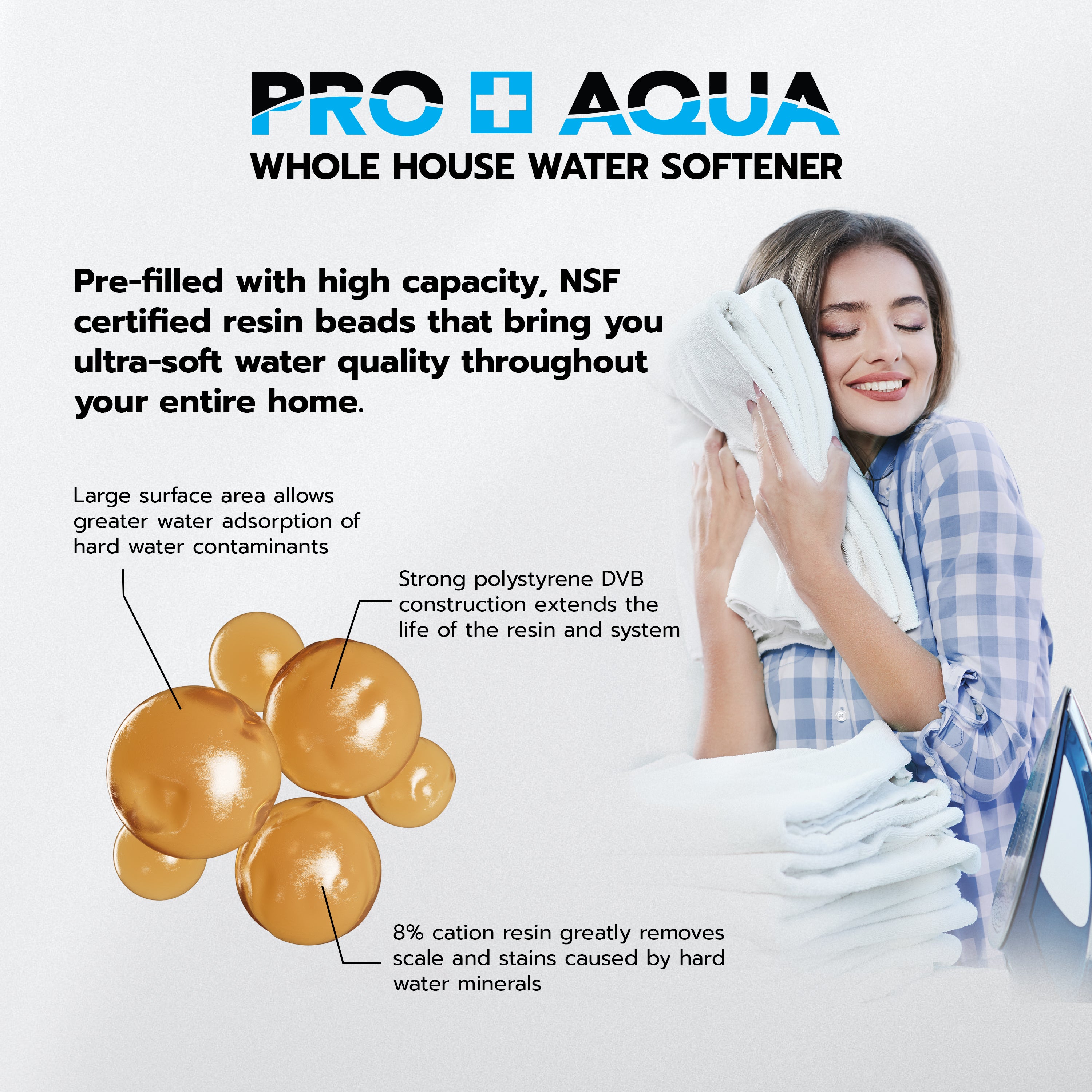 PRO+AQUA Whole House Water Softener High Demand Heavy Duty 80,000 Grain Capacity 1