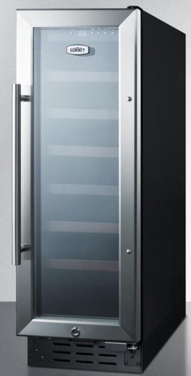 Summit SWC1224B 12 Built-In Wine Cooler with 21 Bottle Capacity  6 Wine Racks  and Digital Thermostat  in Stainless Steel
