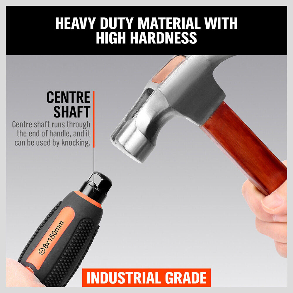 GCP Products 6Pc Magnetic Screwdriver Set 3 Slotted 3 Phillips Hexagon Cap Industrial Grade