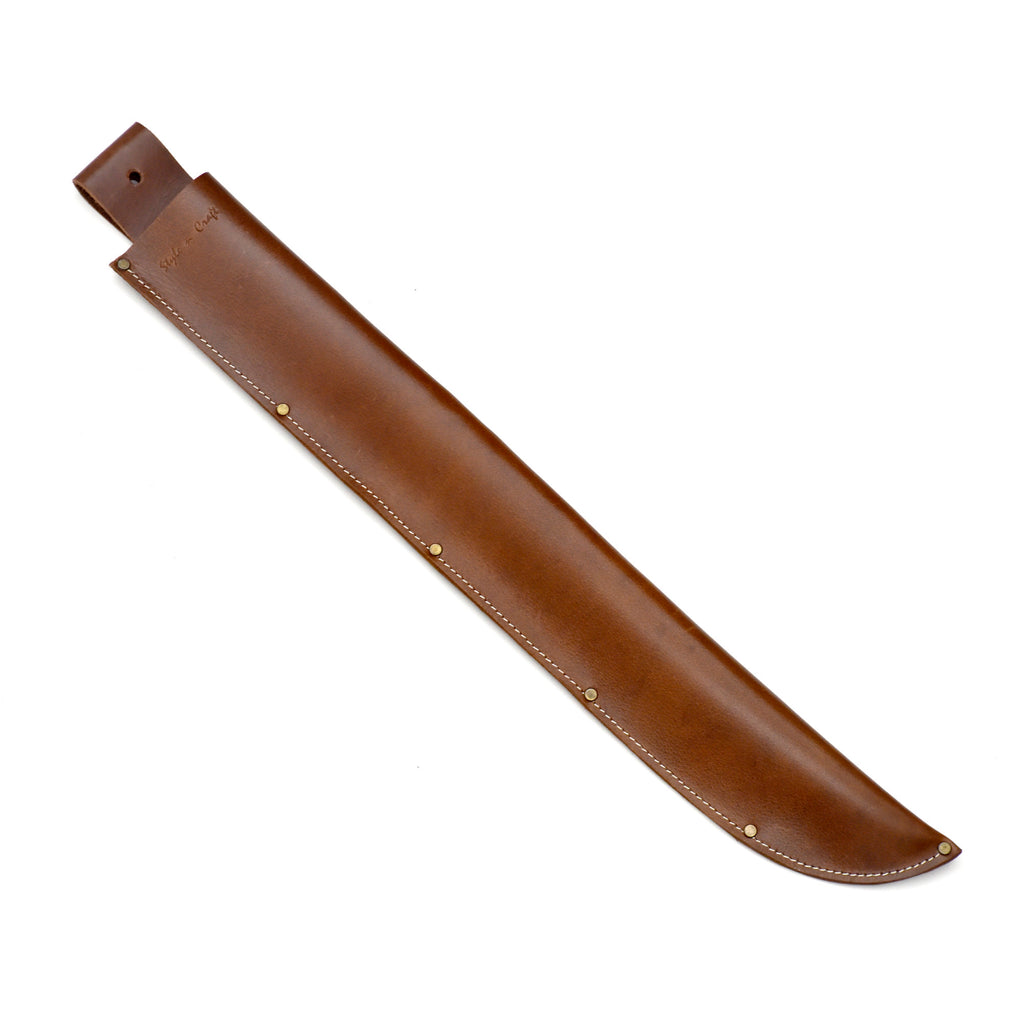 Style N Craft 98028 - 22 inch Machete Sheath in Dark Tan Heavy Top Grain Leather