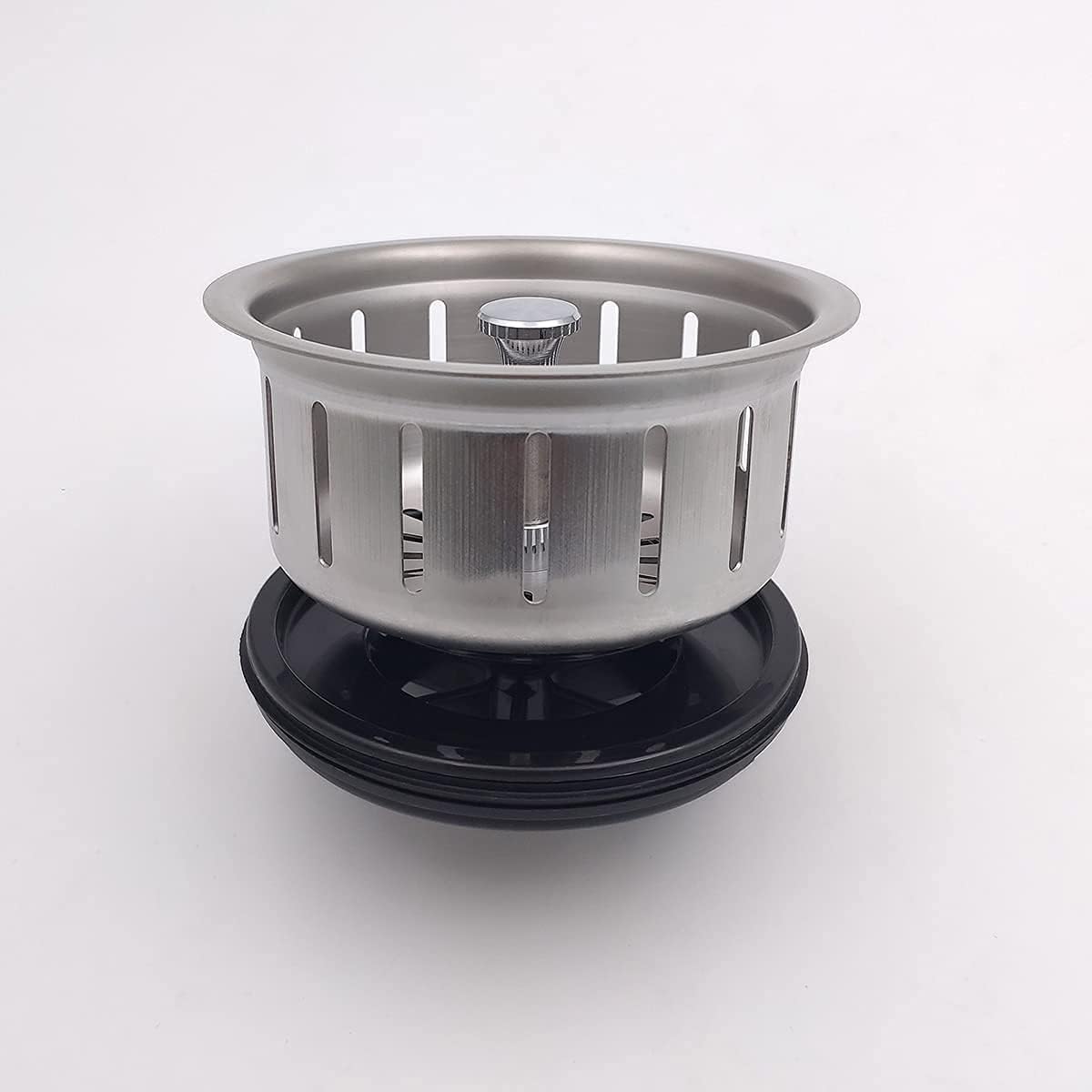 GZILA Garbage Disposal Flange and Basket Strainer Stopper, Extended Deep Flange Fit 3-1/2 Inch Standard Sink Drain Hole, Brushed Nick