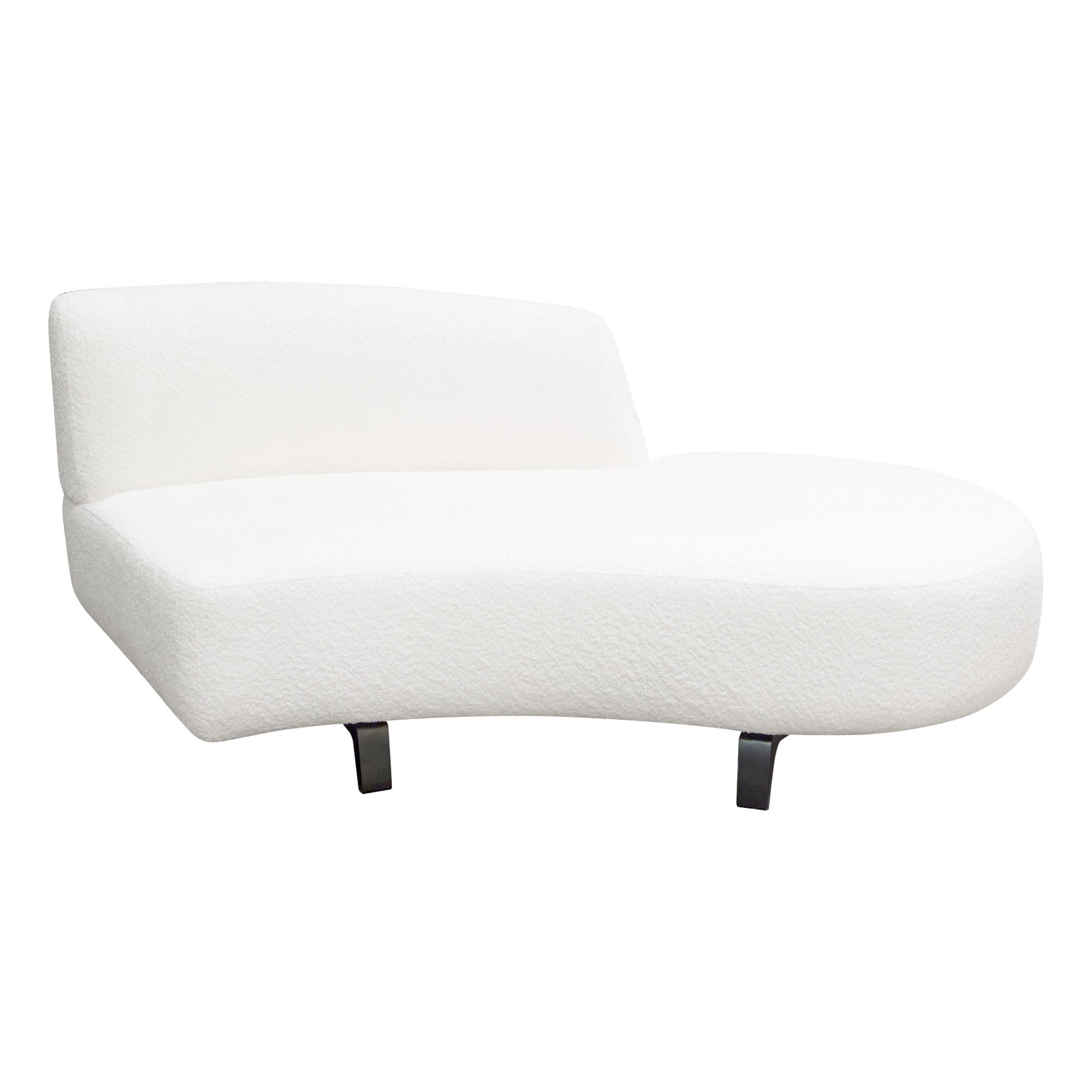 Diamond Sofa Vesper Curved Armless Right Chaise in White