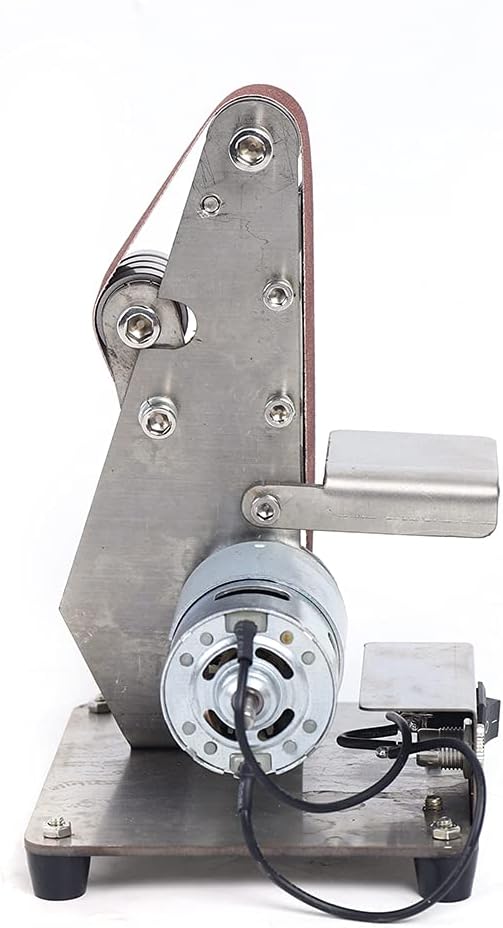 Dyrabrest Mini Electric Belt Sander, DIY Abrasive Polishing Grinding Sanding Machine Bench Edge Sharpener Vertical Belt Sander for Metal