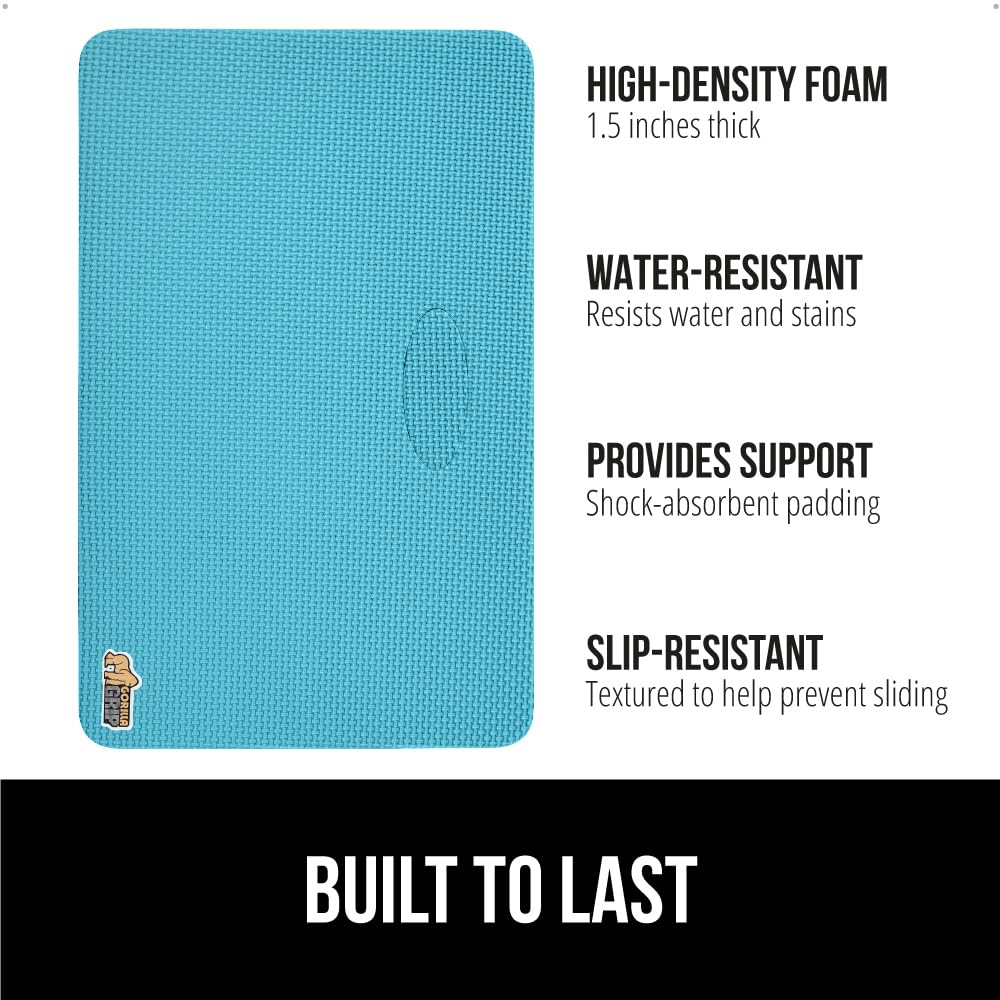 Gorilla Grip Extra Thick Kneeling Pad, Supportive Soft Foam Cushioning for Knee, Water Resistant Construction for Gardening, Bat