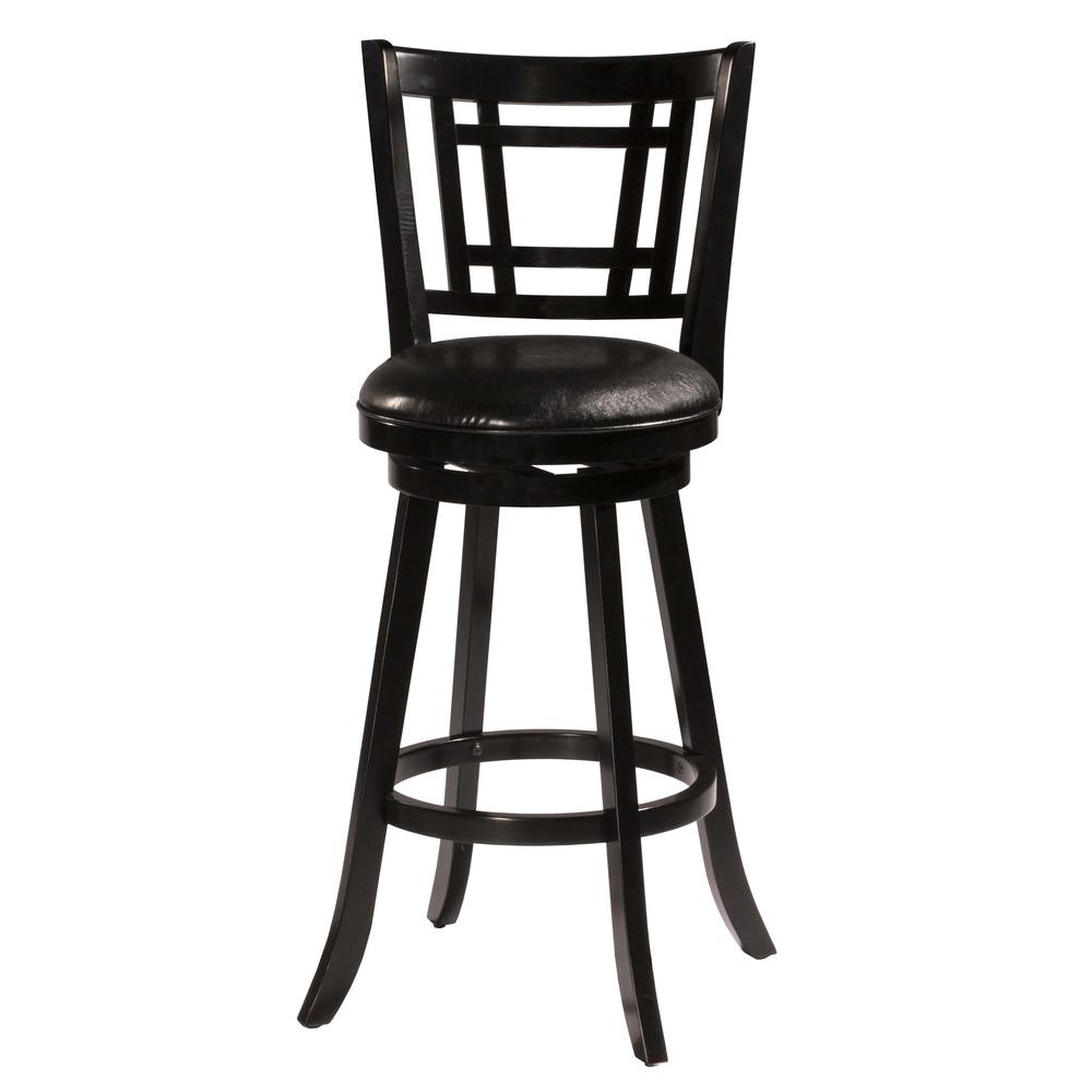 Hillsdale Fairfox Swivel Bar Height Stool - Black Wood Finish