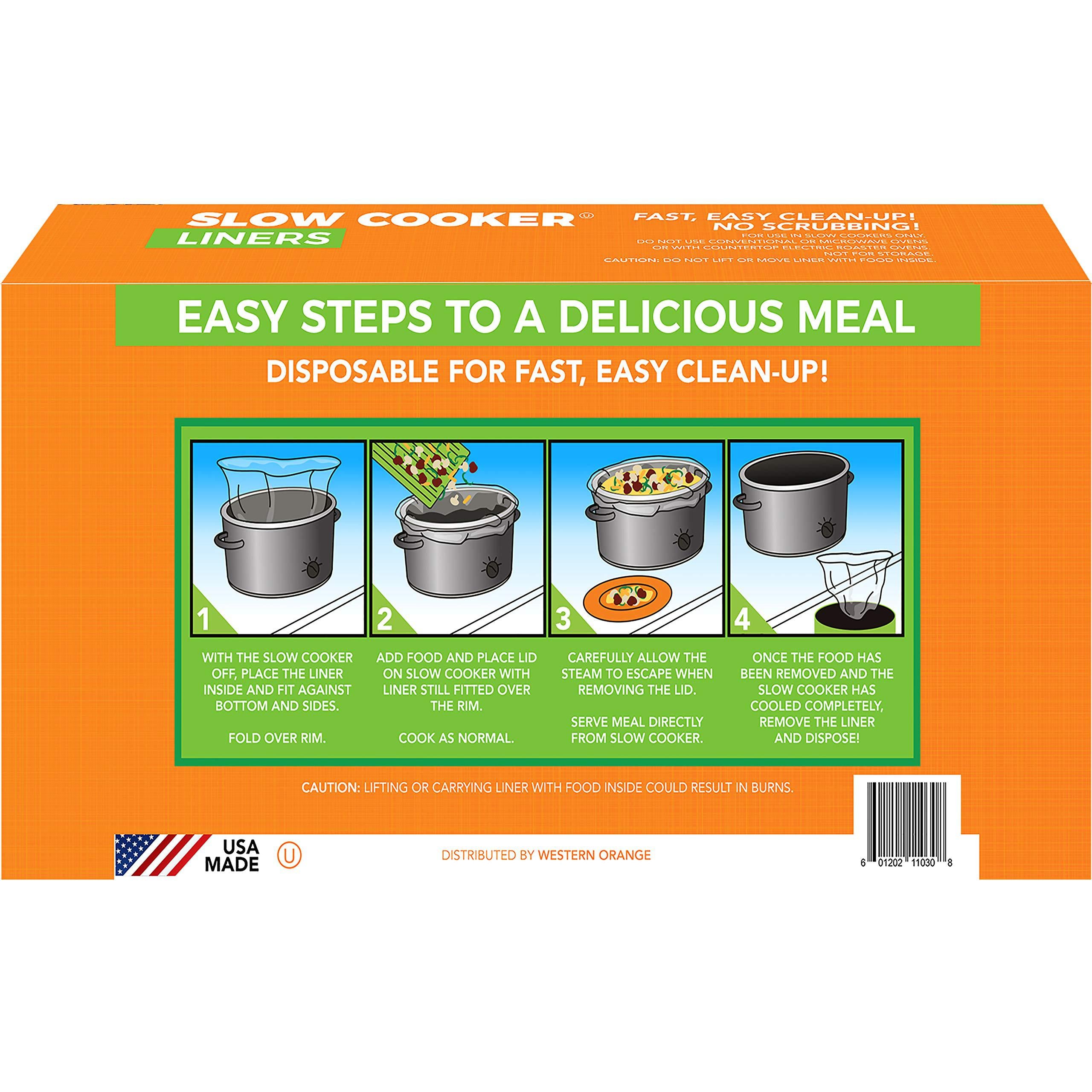 Western Orange heavy-duty crockpot liners bpa-free made in the usa, 8 liners 13