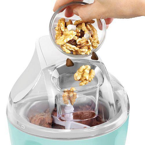 nostalgia blue 1.5-quart retro series electric ice cream maker with ingredient chute