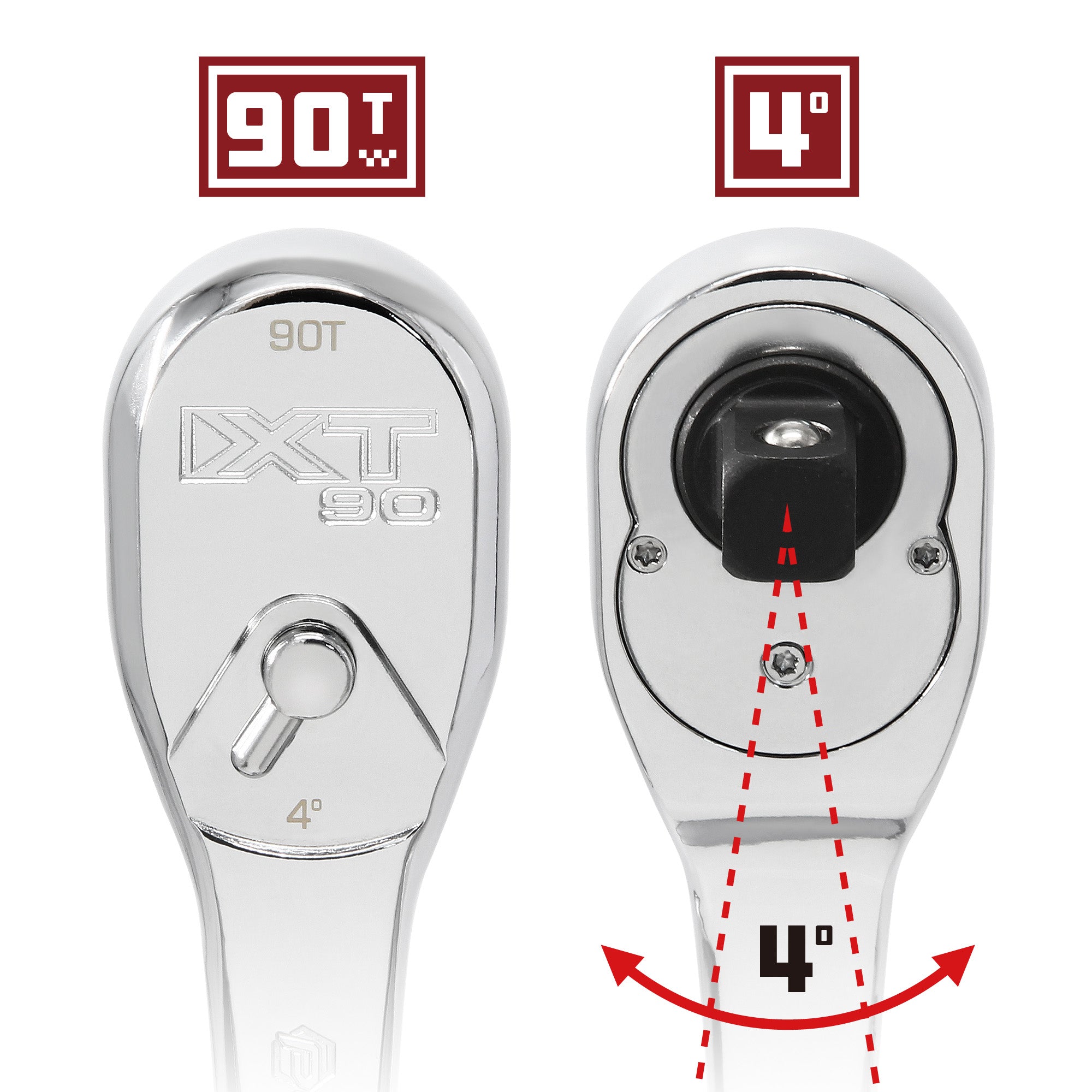 Powerbuilt 1/2 Inch Drive 90 Tooth Pro Tech (XT90) Professional Ratchet - 649939