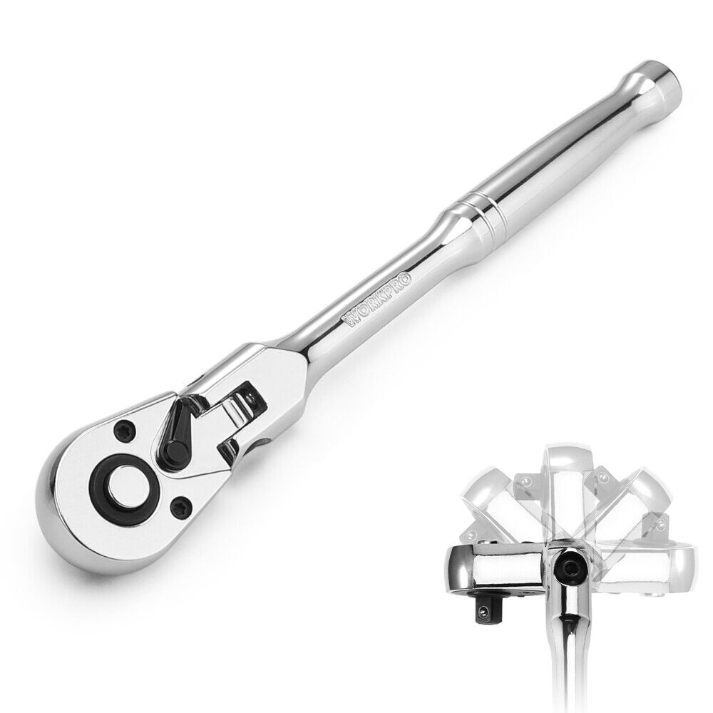 GCP Products 1/2Inch Drive Flex Head Ratchet 72-Tooth Ratchet Flex Head Quick Release