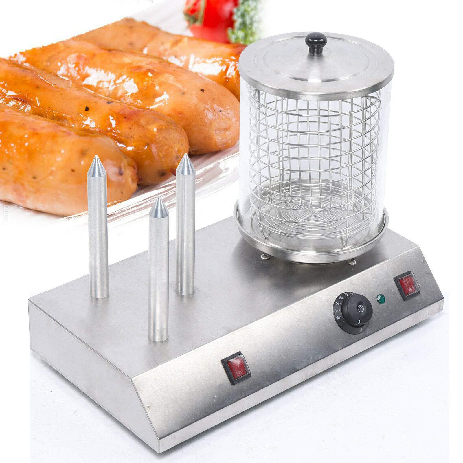loyalheartdy hot dog steamer with bun warmer, 110v 850w portable commercial hotdog cooker and bun steamer for breakfast sausages &a; bread s