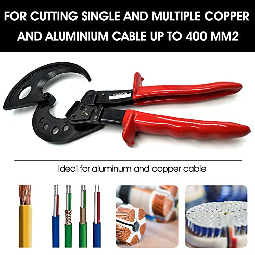 InneToc Aluminum Copper Ratchet Cable Cutters,Wire Cutters for Cutting electrical wire as Ratcheting Wire Cut Hand Tool(400mm2)