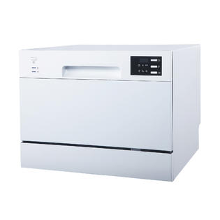 SPT Stainless Steel Interior and 6 Place Settings Rack Silverware Basket/Apartment Office Home Kitchen, White