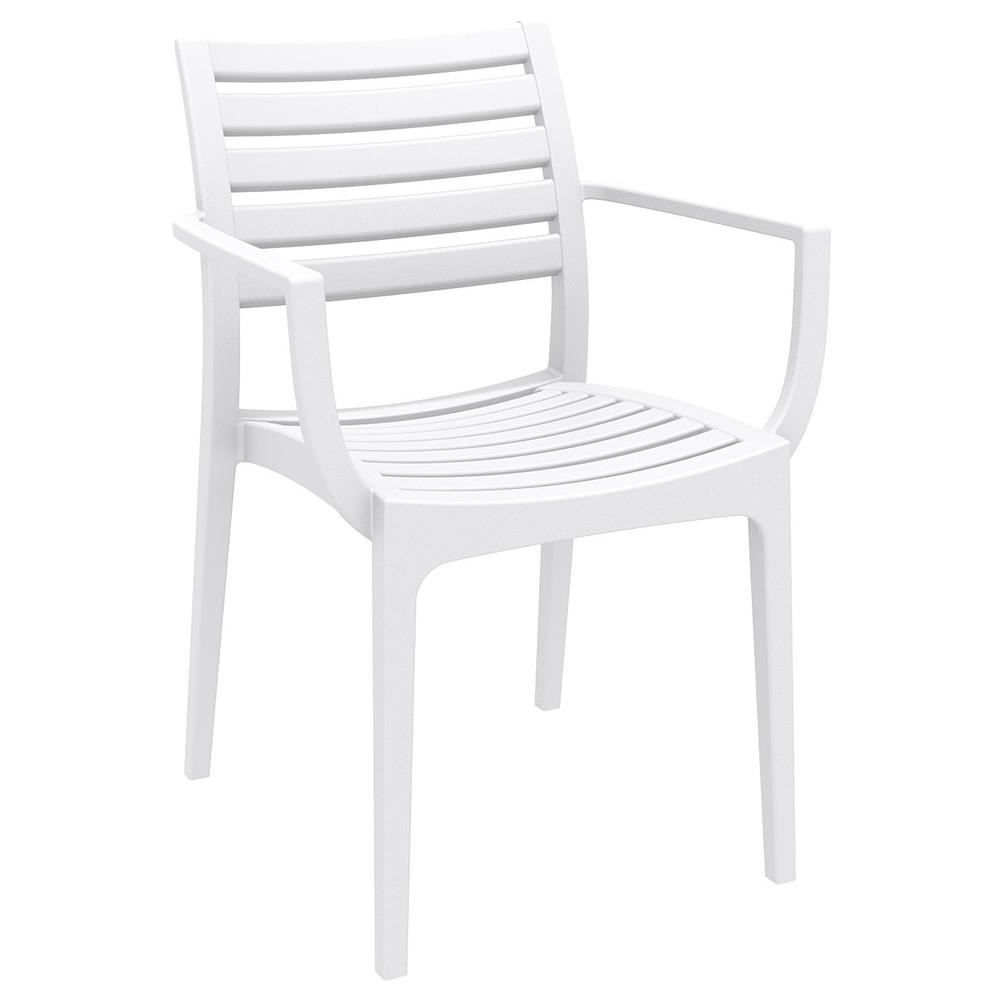 Belen Kox Resin Square Dining Set with 4 Arm Chairs, White, Belen Kox