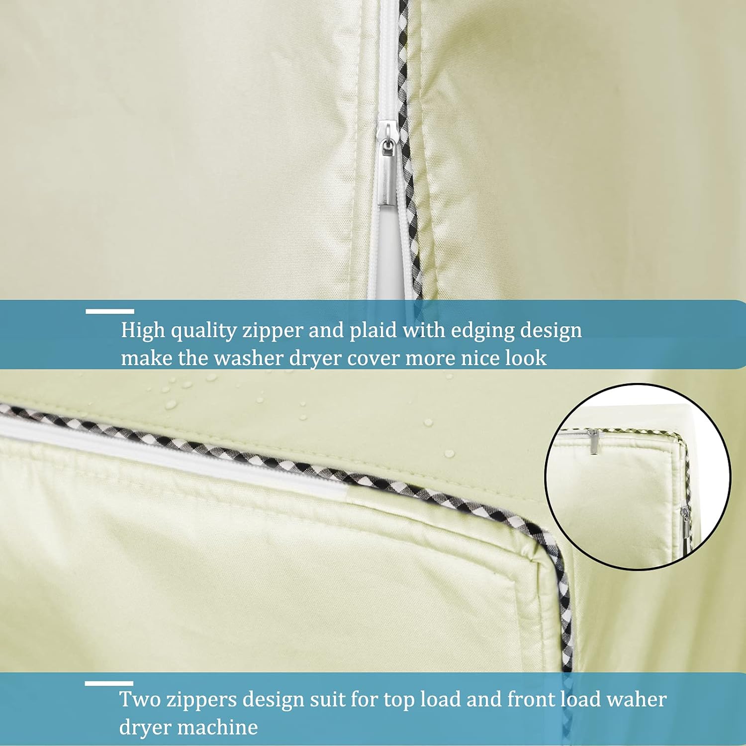 AKEfit Washing Machine Cover,Pre-Window Design Waterproof Dustproof Washer/Dryer Cover for Outdoor Top Load or Front Load with Zipper