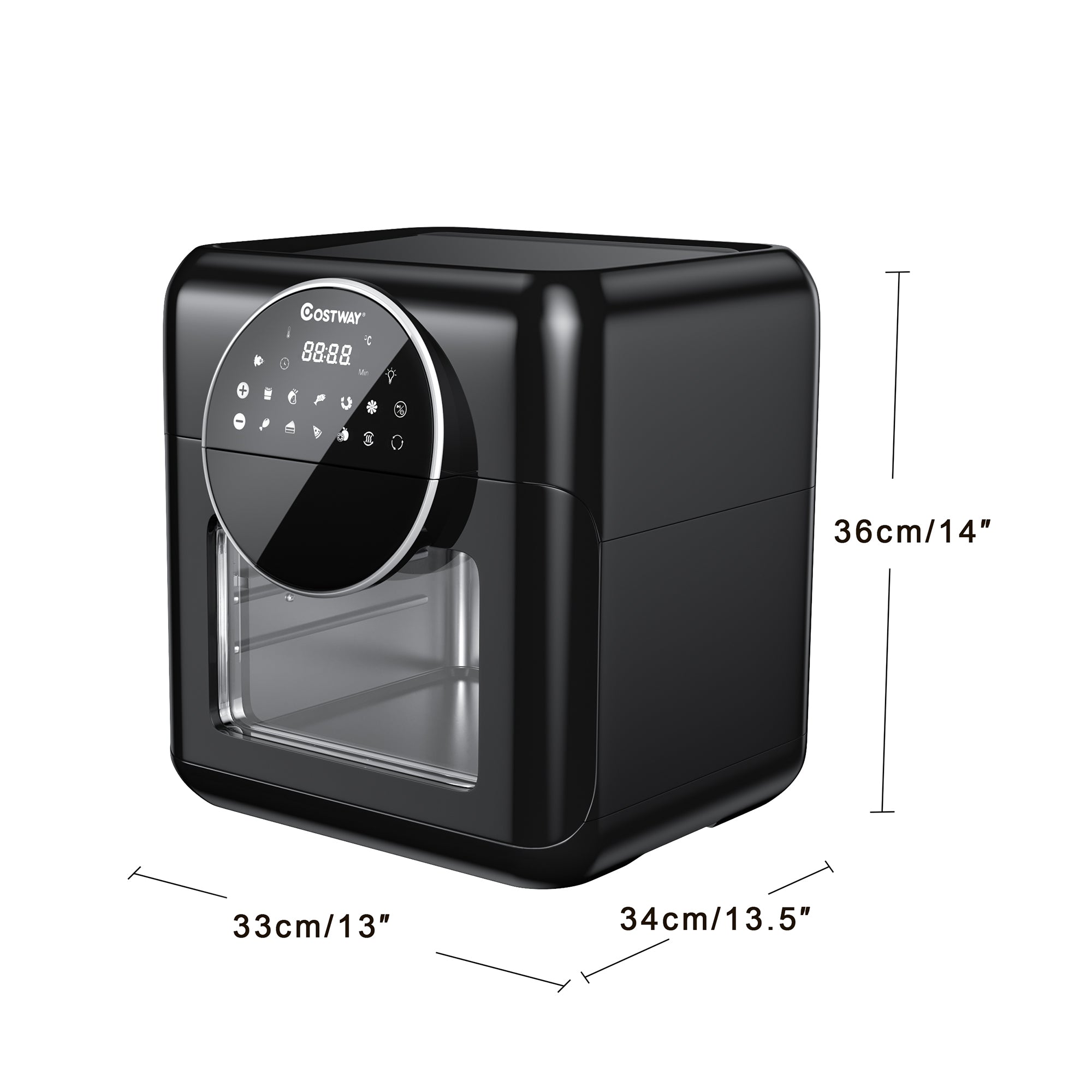 Costway 8-in-1 Air Fryer 10.6QT Digital Toaster Oven Rotisserie w/ Accessories