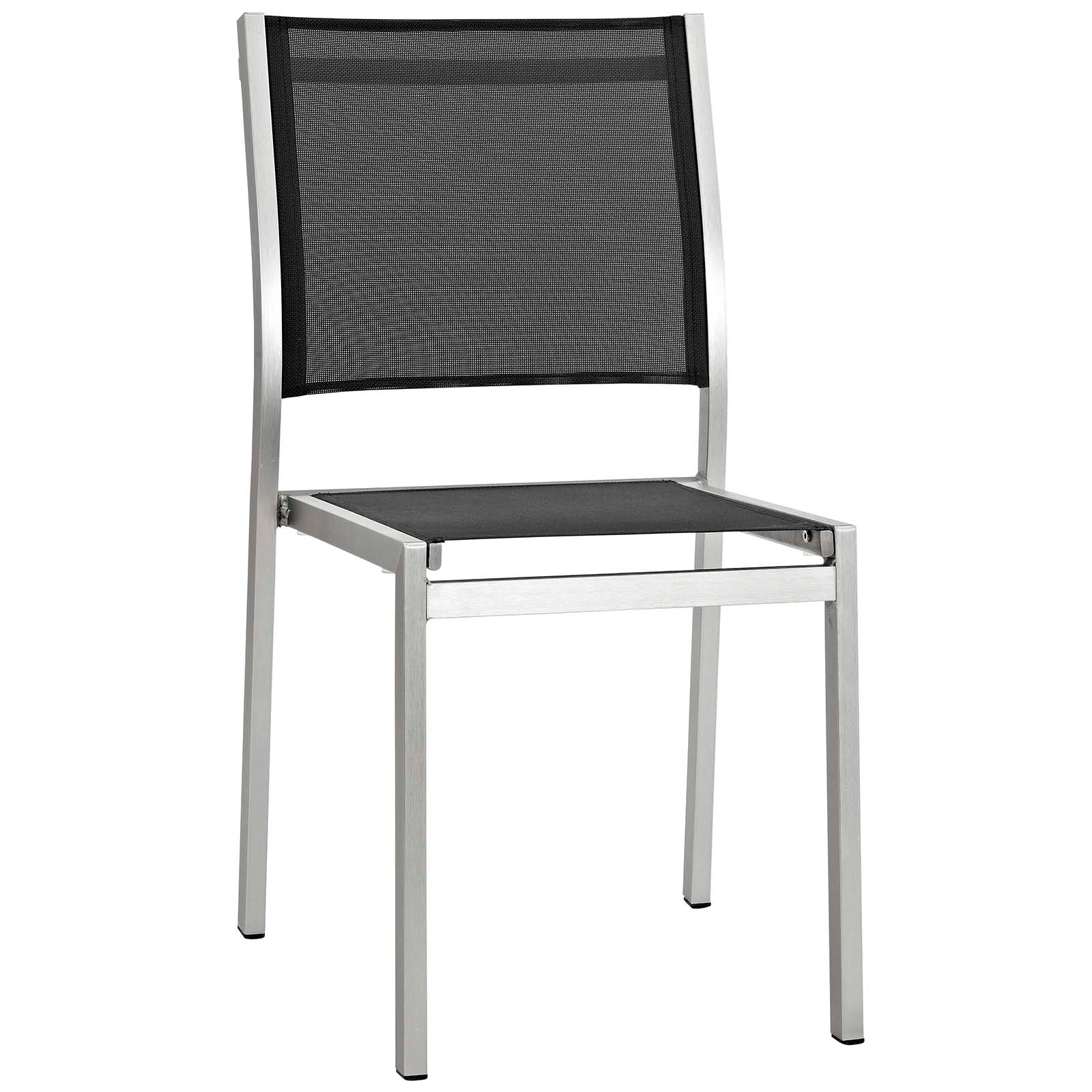 Modway Shore 9 Piece Outdoor Patio Aluminum Dining Set - Silver Black