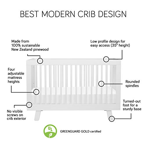 Babyletto Hudson 3-In-1 Convertible Crib With Toddler Bed Conversion Kit In Washed Natural, Greenguard Gold Certified