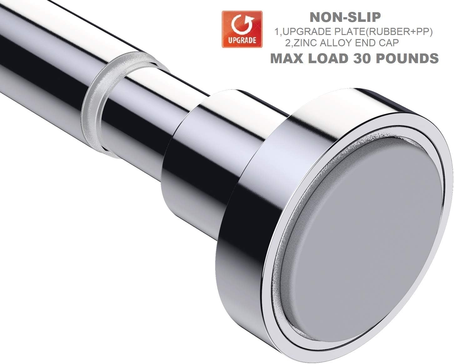 BRIOFOX Tension Curtain Rods 27-43 Inches, Never Rust and Non-Slip Spring Tension Rod, Polished 304 Stainless Steel
