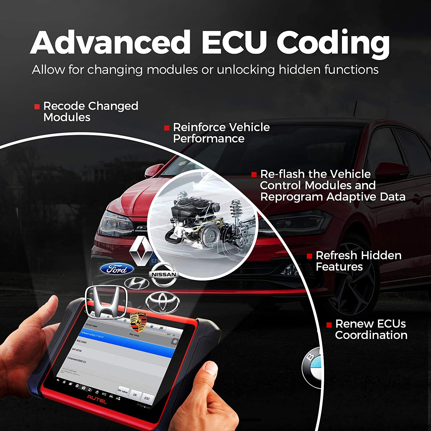 Autel MaxiCOM MK906BT Car Diagnostic Scan Tool ECU Coding, 36 Services, Active Test,Same as MaxiSys MS906BT/MS908/MK908