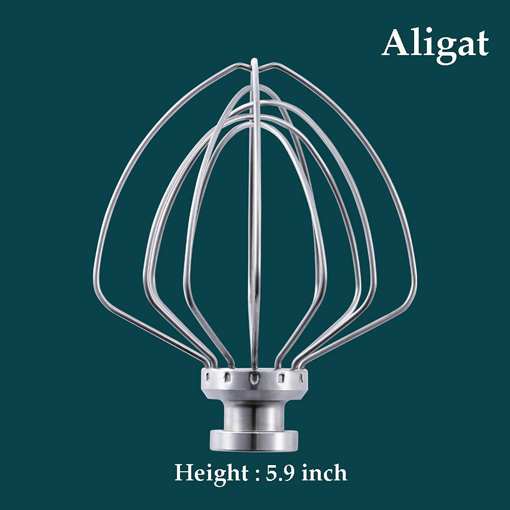 Aligat stainless steel wire whip attachment for kitchenaid tilt-head stand mixer accessory k45ww replacement, egg cream stirrer, cak