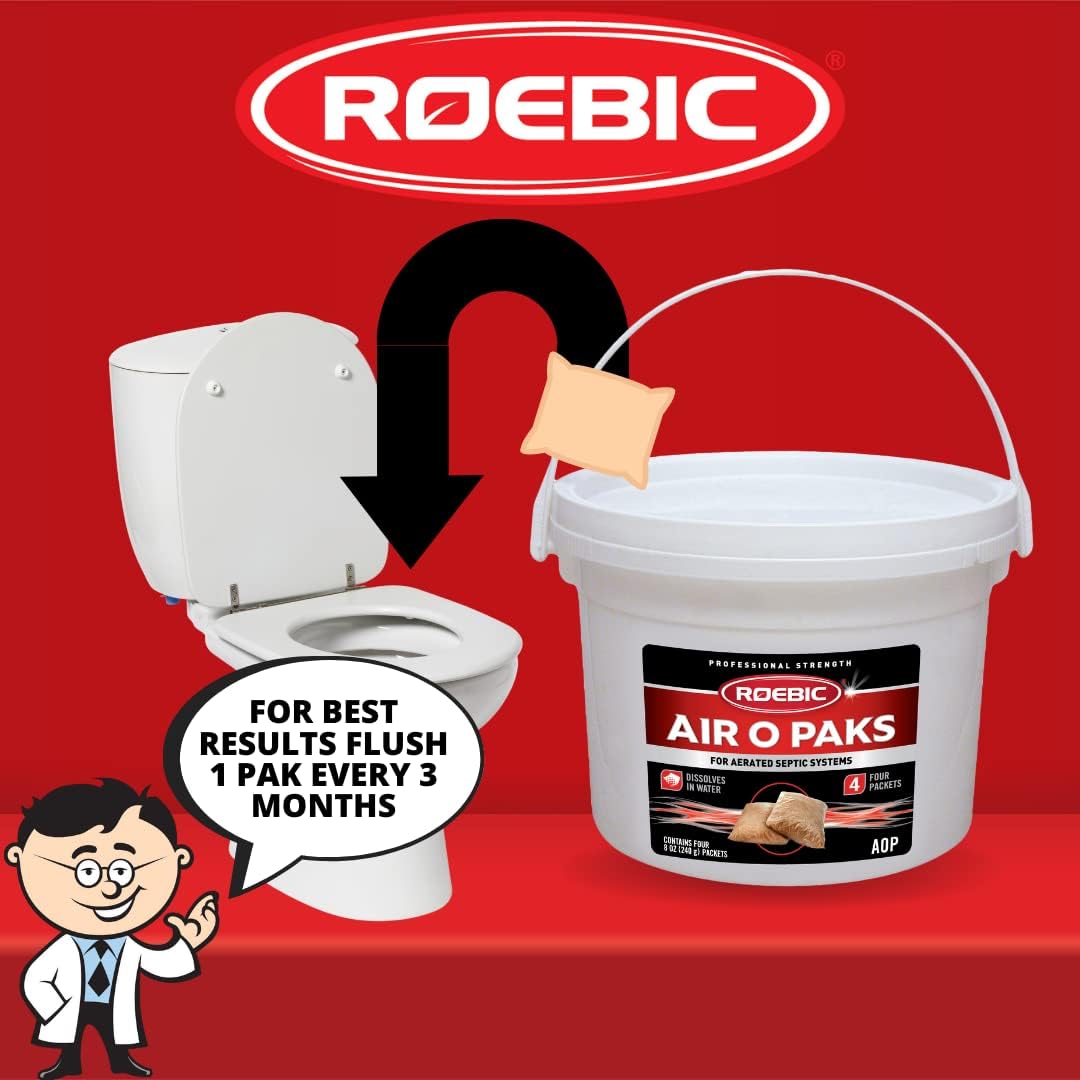 Roebic Laboratories, Inc. Roebic AOP Air-O-Paks for Aerated Septic Systems, Dissolves in Water to Degrade Grease, Proteins, Soaps and Chemicals, Contains
