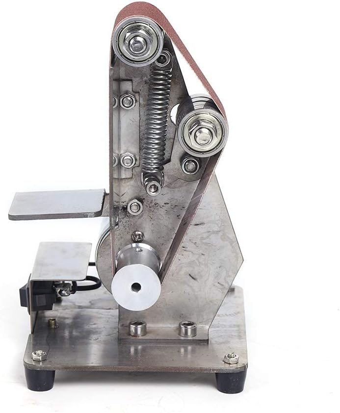 Dyrabrest Mini Electric Belt Sander, DIY Abrasive Polishing Grinding Sanding Machine Bench Edge Sharpener Vertical Belt Sander for Metal