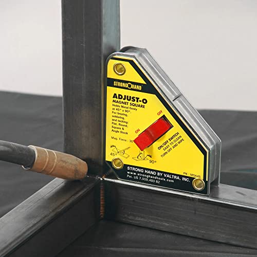 Strong Hand Tools, Heavy Duty, Adjust-O Magnet Square, On/Off Switches, Pull Force: 65 lbs, 4-3/8