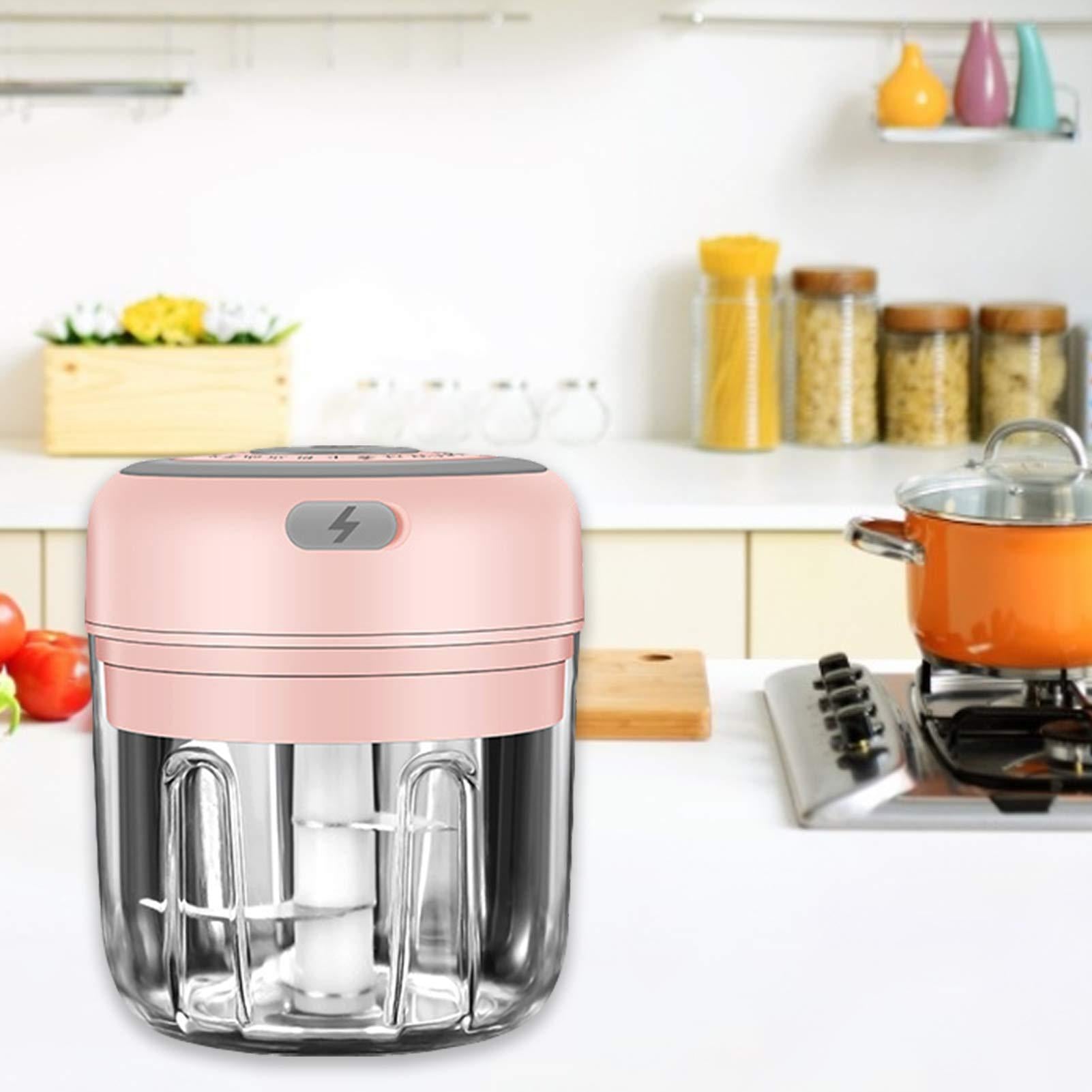 FYBlossom mini electric food chopper small food processor, portable garlic chopper onion cutter, usb rechargeable multi function choppe