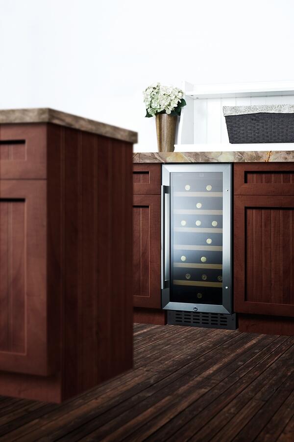 Summit SWC1535BCSS 15 Wine Cooler with 33 Bottle Capacity  in Stainless Steel