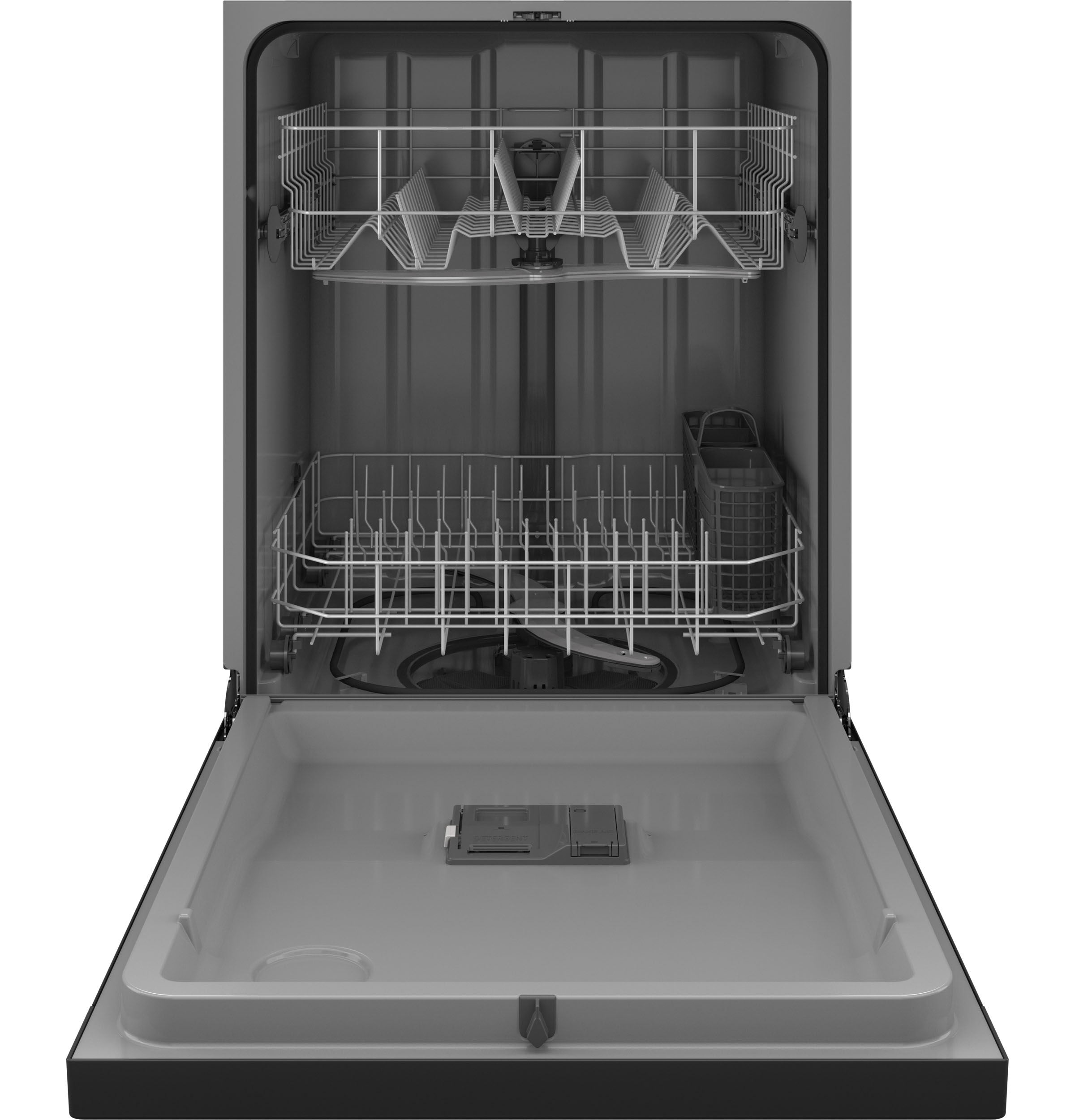 GE Appliances HDF310PGRBB HOTPOINT One Button Dishwasher with Plastic Interior - Black