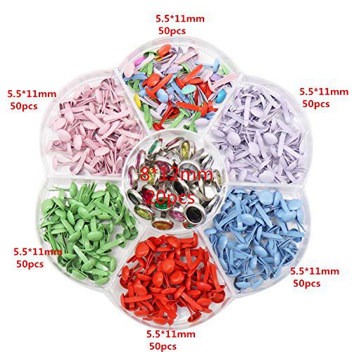 Sorrento Crafts 1box(320pcs) colorful brad round metal paper brass paper fasteners pastel brads for diy crafts scrapbooking supplies school p