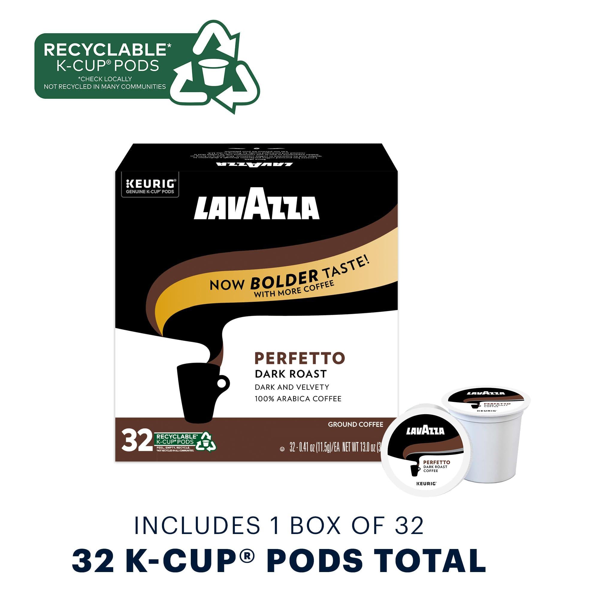 lavazza perfetto single-serve coffee k-cups for keurig brewer, 32 count