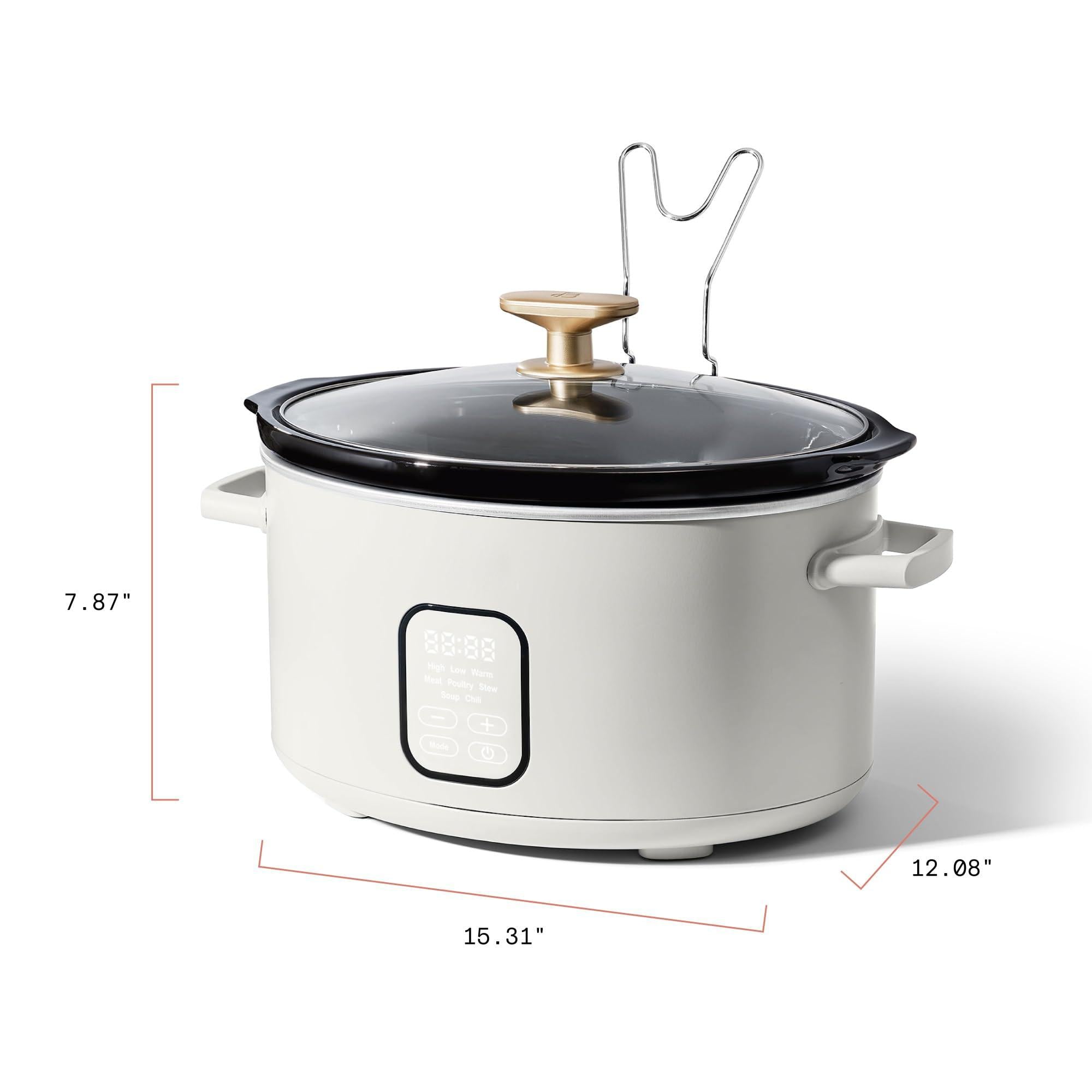 pootry 6 quart programmable slow cooker (color : white icing)