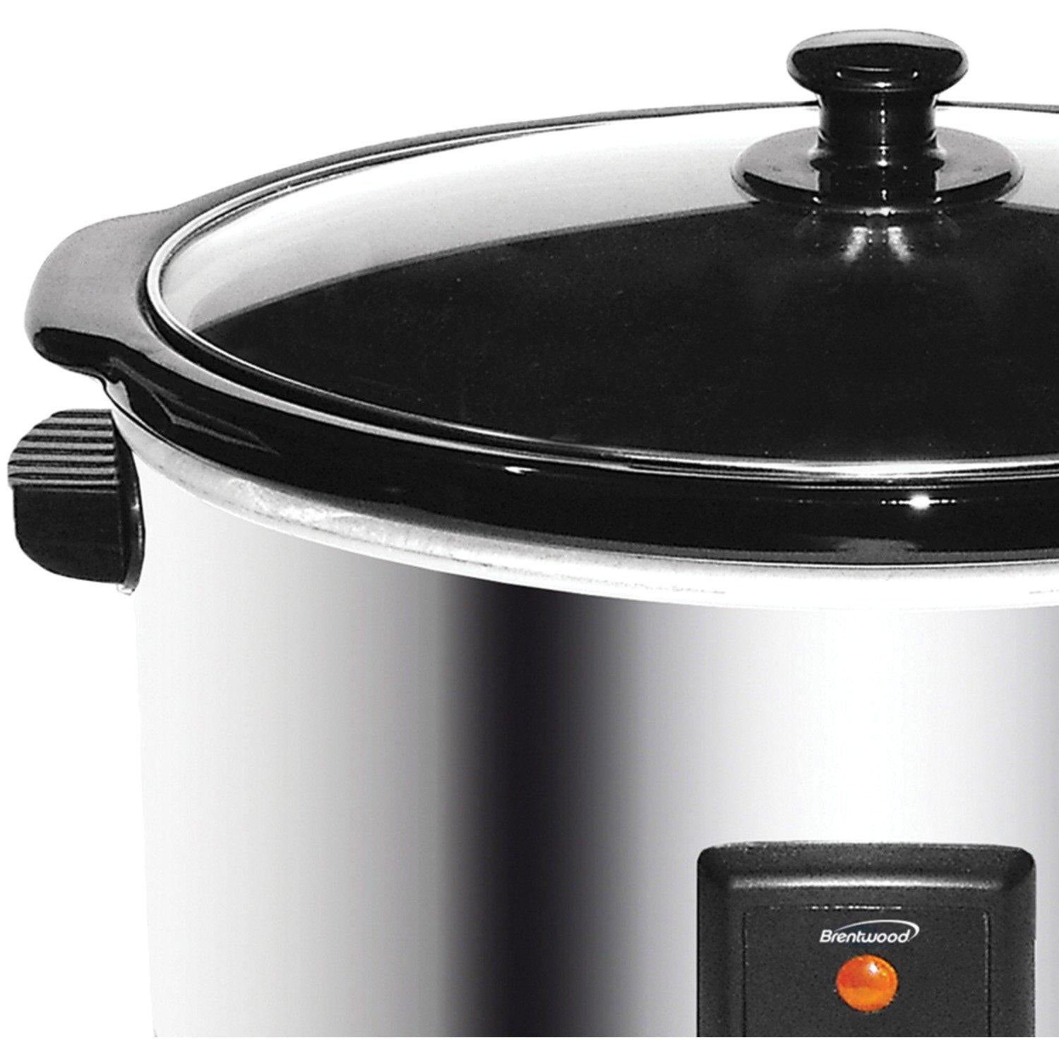 brentwood slow cooker, 8 quart, stainless steel