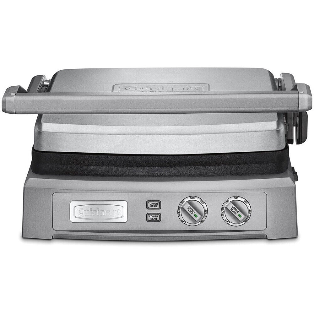 Cuisinart GR-150 Griddler Deluxe Panini Press Grill -Brushed Stainless-nonstick