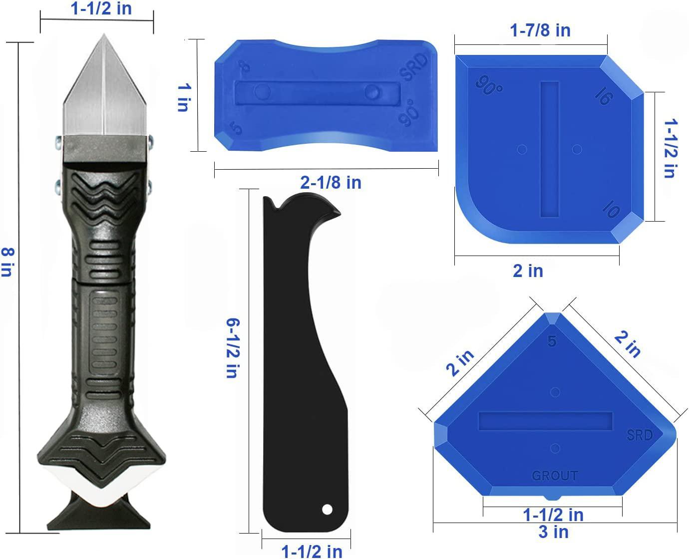 Redbank 6 in 1 silicone caulking tools 14pcs caulk nozzle applicator finisher kit sealant finishing tool grout scraper reusable caulk