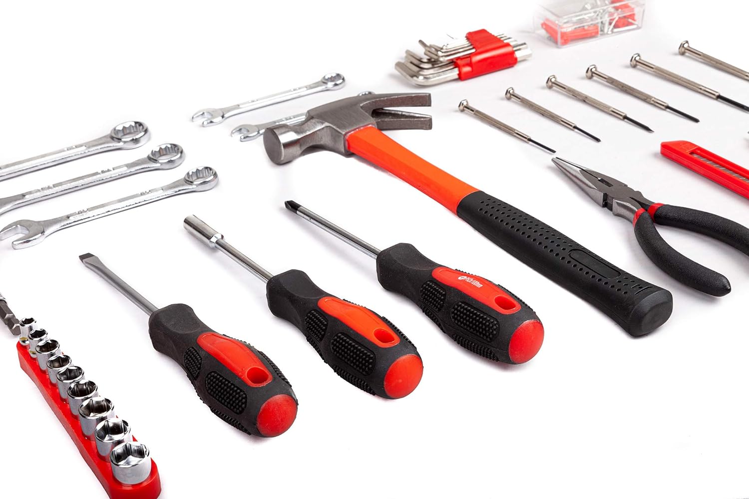 Cartman 148-Piece Tool Set - General Household Hand Tool Kit with Plastic Toolbox Storage Case, Socket
