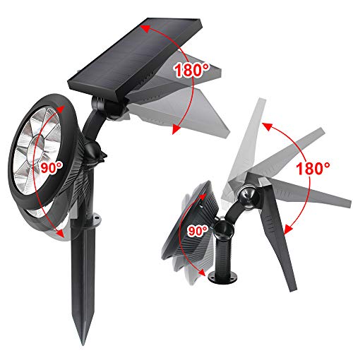 Lebote Tec Lepord 2 Sets 9 LED Solar Spotlights Outdoor Solar Lights Waterproof Color Spot Lights for Garden Landscape Spotlights Dark Sens