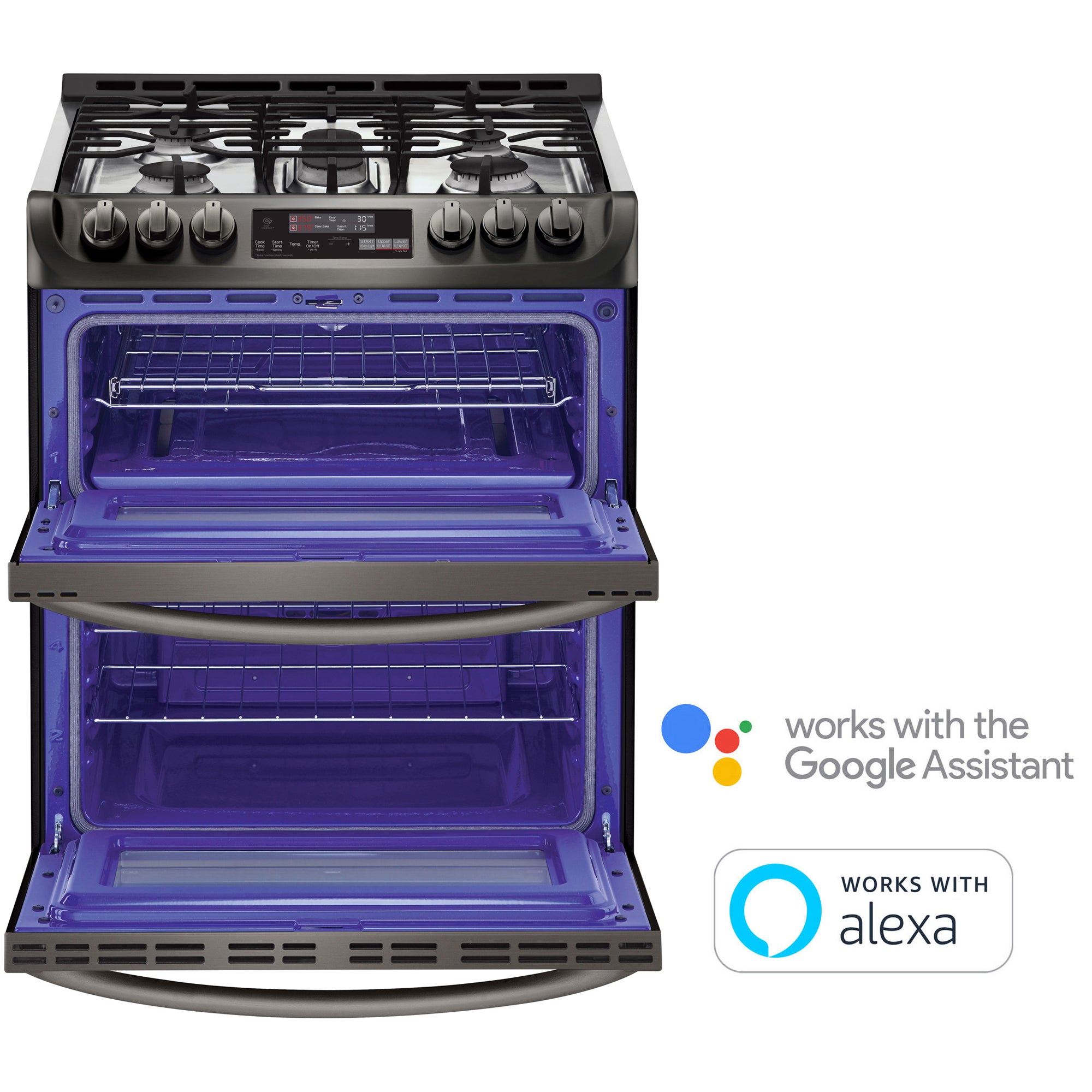 LG LTG4715BD 6.9 cu. ft. Smart Double Oven Gas Range w/ ProBake Convection &a;#8211; Black Stainless