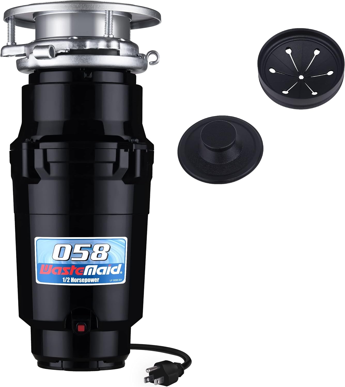 Generic Waste Maid 10-US-WM-058-3B Garbage Disposal Anti-Jam Stainless Steel Food Waste Grinding System, 1/2 HP Economy, Black