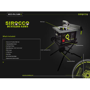 Sirocco Dustless Saw Sirocco Dustless Table Saw M1D-PR-216W-2. Extra 10% Off for Local Pick up @ Stafford, TX 77477