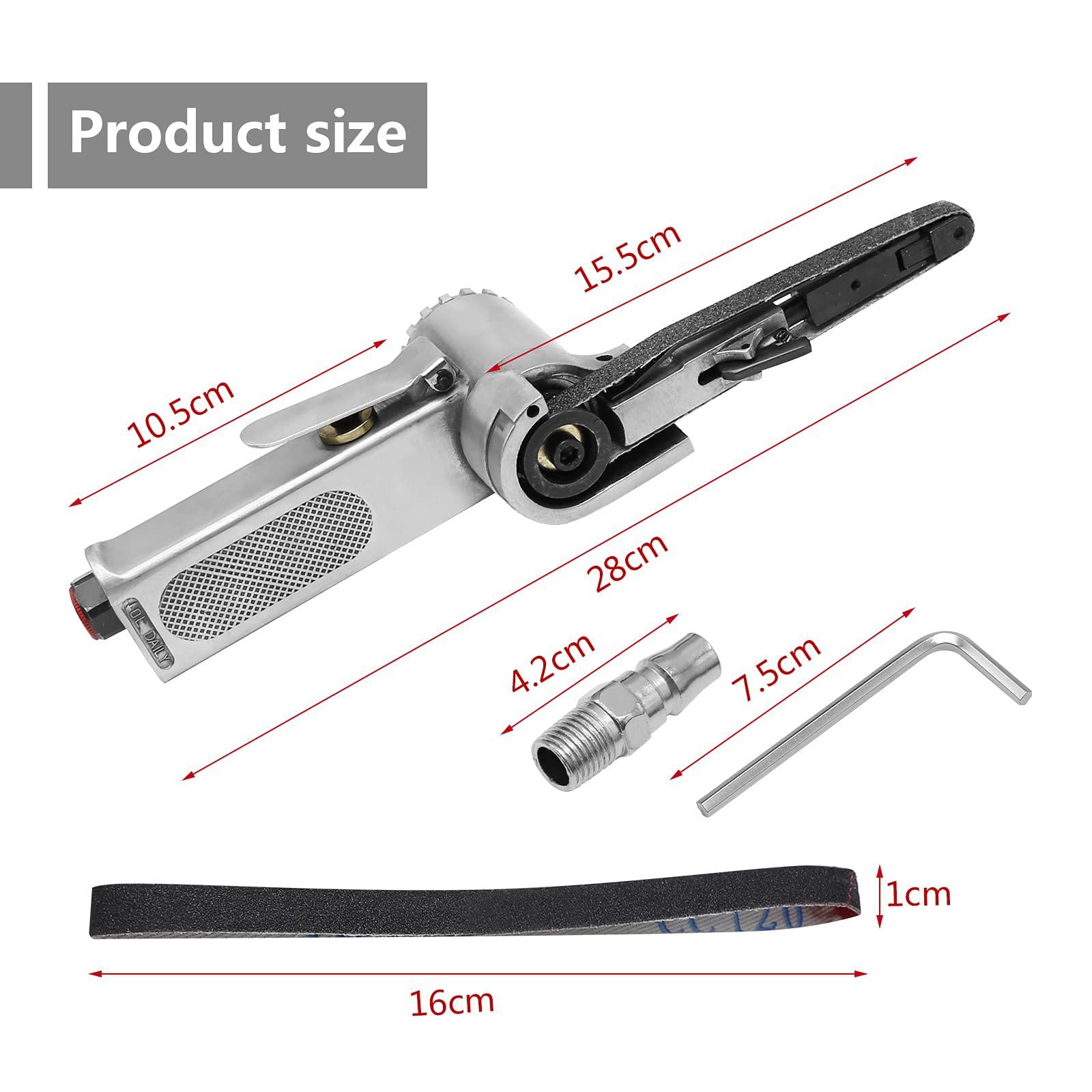 Hoypeyfiy mini handheld angle grinder industrial pneumatic tool mini air belt sander suitable for spot welding parts grinding, burr rem