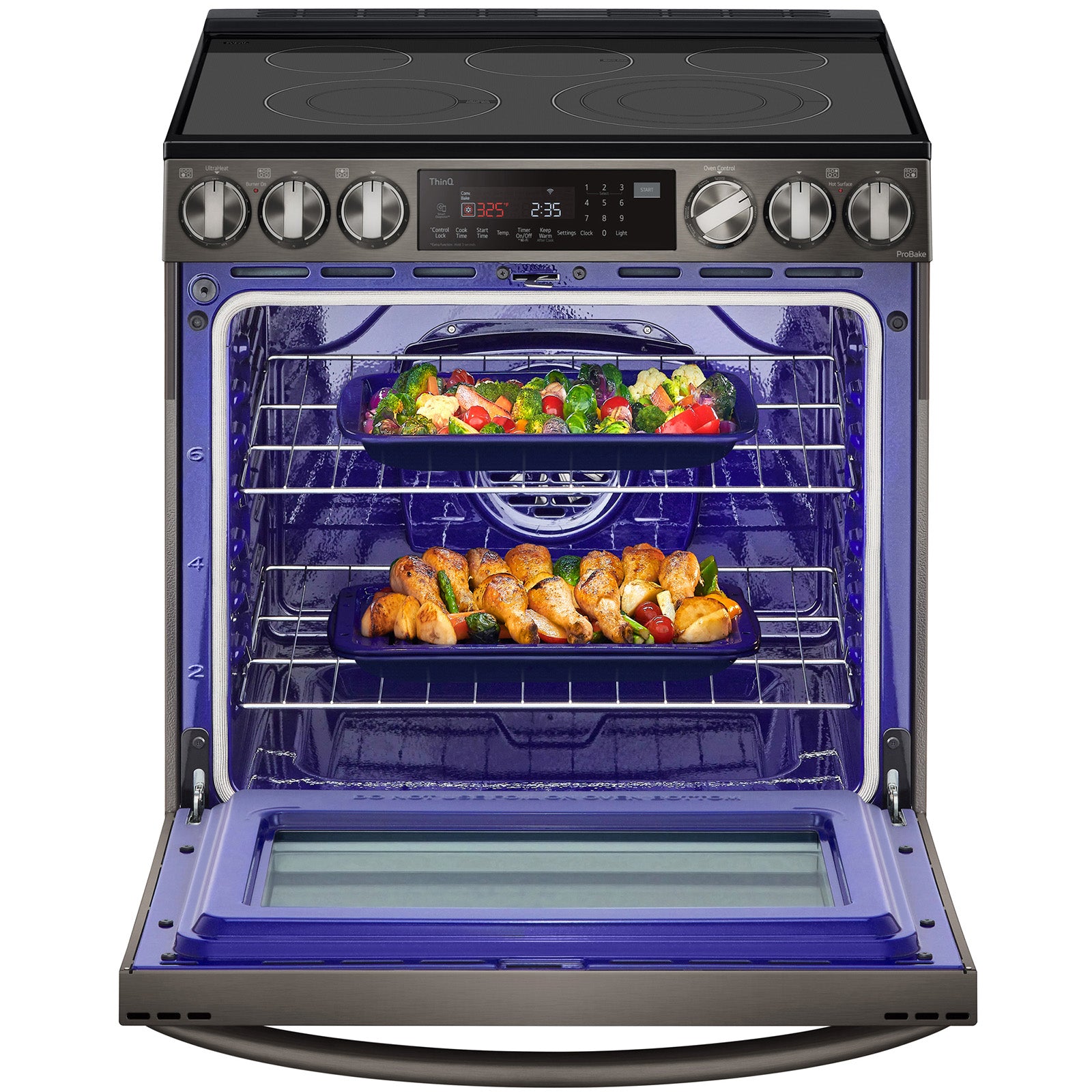 LG LSEL6335D  6.3 cu. ft. Smart Wi-Fi Enabled InstaView&a;#174; Electric Slide-In Range with Air Fry &a;#8211; PrintProof&a;#8482; Black Stainless Steel