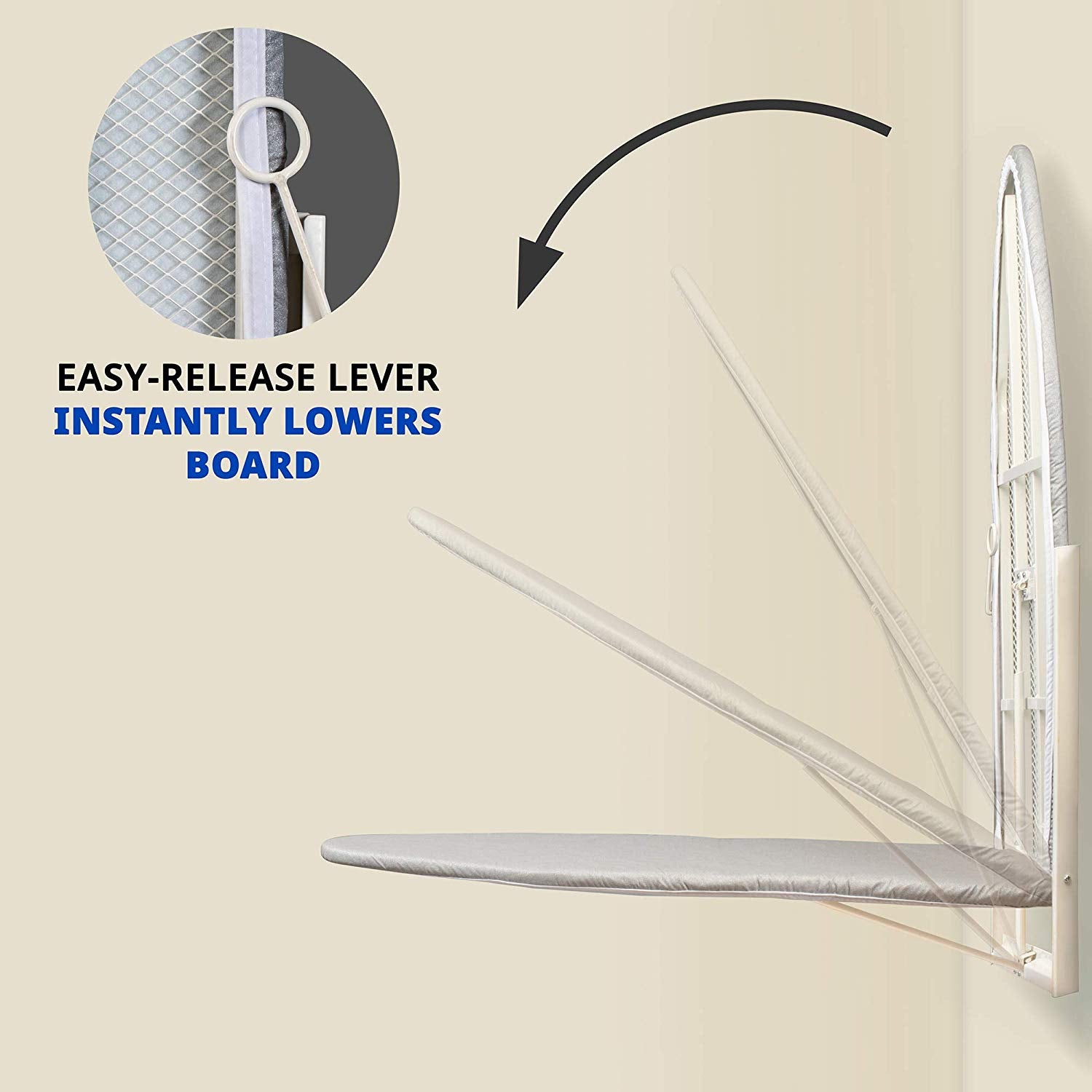 Ivation Wall-Mounted Ironing Board | Compact 36.2
