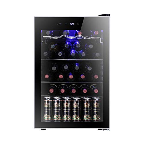 Antarctic Star 36 Bottle Wine Cooler/Cabinet BeverageRefrigerator Small Mini Red &a; White Wine Cellar Beer Soda Counter Top Bar F