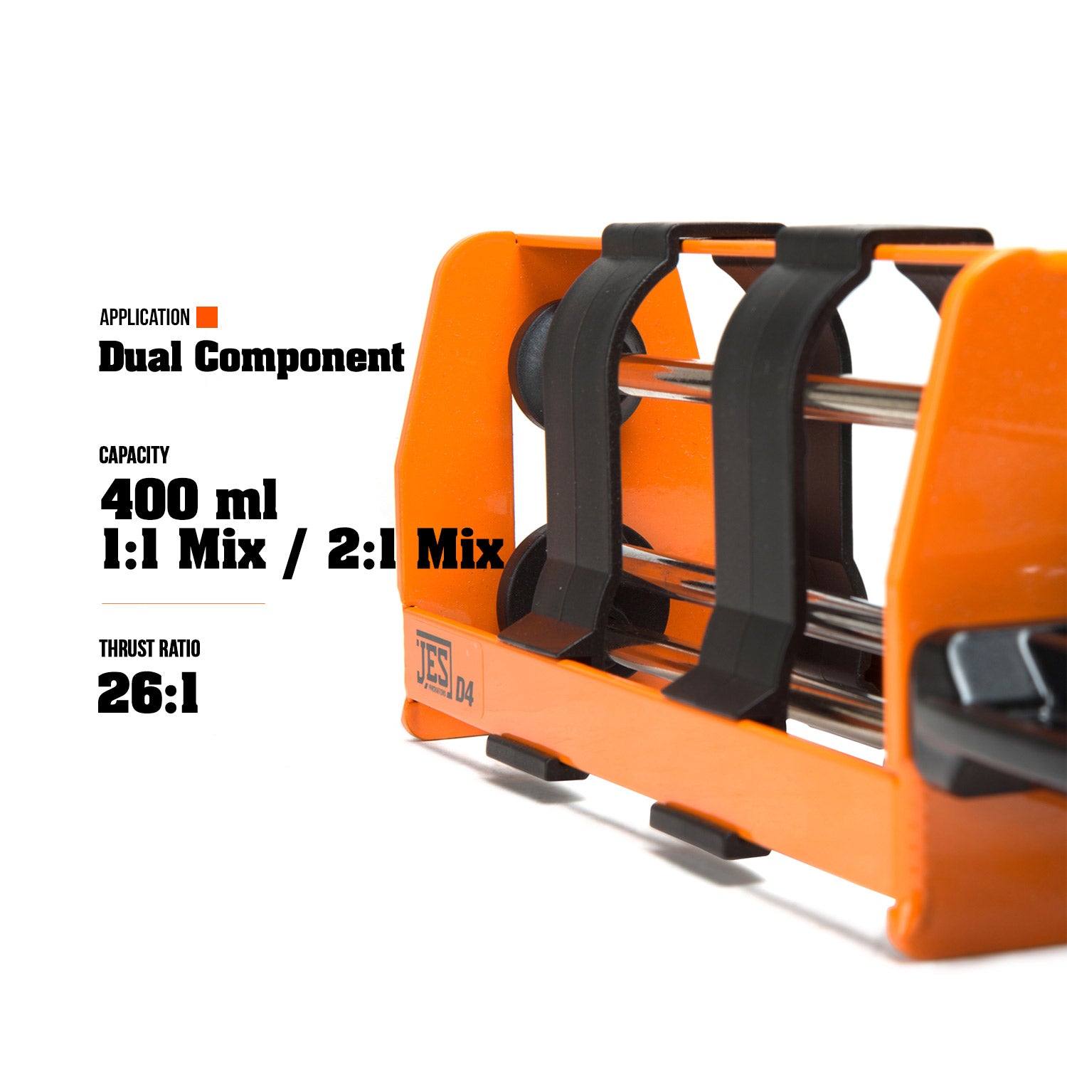 JES Innovations 400 ml (1:1 and 2:1) 26:1 High Thrust Dual Component Cartridge Gun
