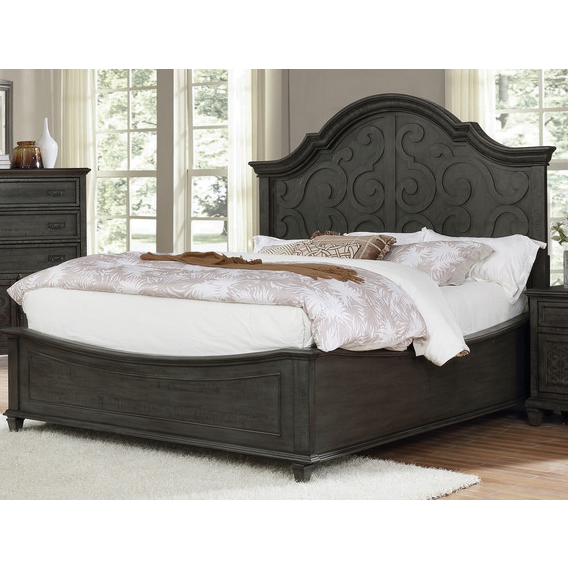 Best Quality Furniture Panel California King Bed in Rustic Grey